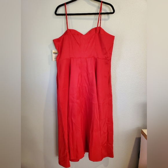 Women's Bow Midi Dress - A New Day Red 16 - Picture 5 of 9